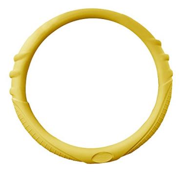 Imagem de FH Group Capa amarela para volante FH3003AMARELO (silicone W. Grip & Pattern Massagage), cor amarela - serve para a maioria dos carros de caminhões SUV ou Van)