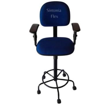 Imagem de Cadeira Secretaria Caixa Alta Braço Regulagem Altura Estrela - Sintoni