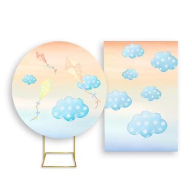 Imagem de Painel De Festa Redondo 1,50x1,50 + Painel Vertical 1,50x2,20 - Pipas 