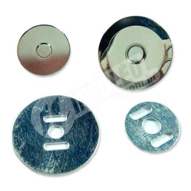 Imagem de Botão Imantado Prata Niquel 18mm P/ Maletas e Bolsas (imã) - 1 Unidade
