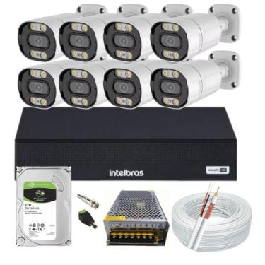 Imagem de Kit Cftv 8 Cameras Segurança 1080p Full Color Imagem Colorida a Noite 