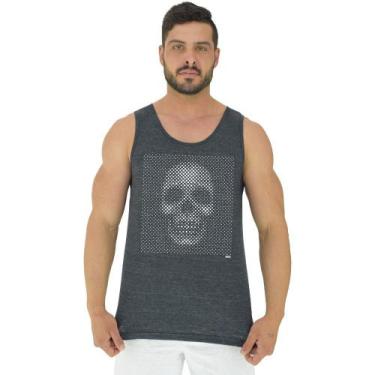 Imagem de Regata Clássica Masculina MXD Conceito Caveira Pontilhada, Grafite, GG