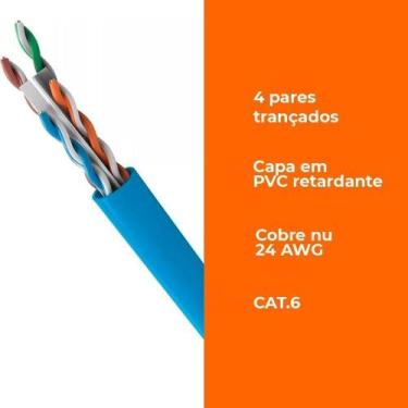 Imagem de Cabo de Rede Cat6 Furukawa 24AWGX4P 305 metros Azul