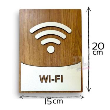 Imagem de Placa indicativa de wifi internet wireless mdf 6mm - JJ