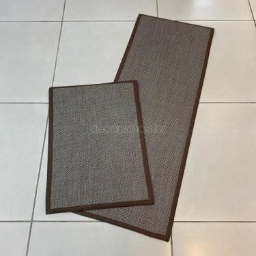 Imagem de Kit 2 Tapete Passadeira De Cozinha Antiderrapante Marrom - Decora