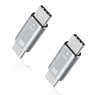 Imagem de Duttek Adaptador USB C para USB C, acoplador USB tipo C de 40 Gbps, adaptador USB C macho para macho suporta 100W 8K @60Hz para Thunderbolt 4/3, MacBook Pro/Air, laptop, telefones e mais dispositivos