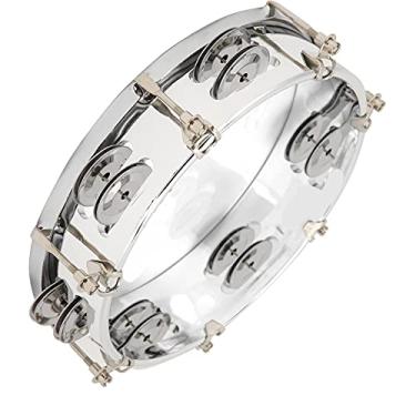 Imagem de Instrumento de Percussão Portátil de Pandeiro de Linha Dupla de 8 Polegadas, Pandeiro Autoajustável Com - Transparente (Transparente)