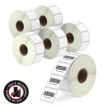 Imagem de Etiquetas Térmica Kit 5 Rolos Full 40x25 1 Coluna 4x2,5cm - Mebusque
