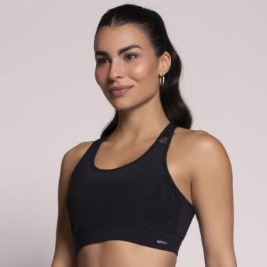 Imagem de Top Fitness Nadador C/ Tule e Bojo Removível Selene 24629, G, Preto