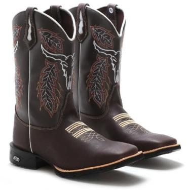 Imagem de Bota texana masculina country cano longo bico quadrado - RB BOTAS , Ma