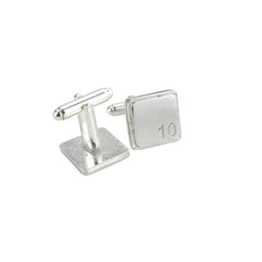 Imagem de Abotoaduras quadradas com "10" gravado - 10º aniversário