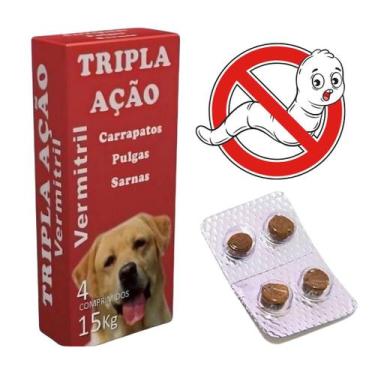 Imagem de Vermífugo de Alto Espectro 4 Comprimidos para Cães até 15kg - Vila Flo