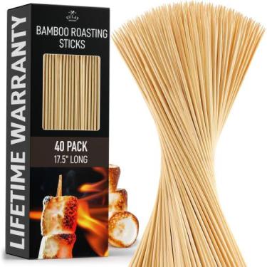 Imagem de Palitos de Marshmallow para Smores Zulay Kitchen - 40 Unidades de Bamb