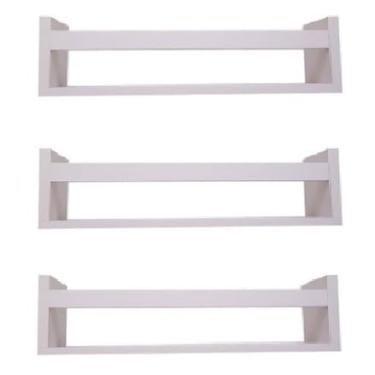 Imagem de 3 Prateleiras Decorativas Em Fibra De MéDia Densidade Branca Para Guardar Revistas, Livros E DecoraçõEs(60CM)