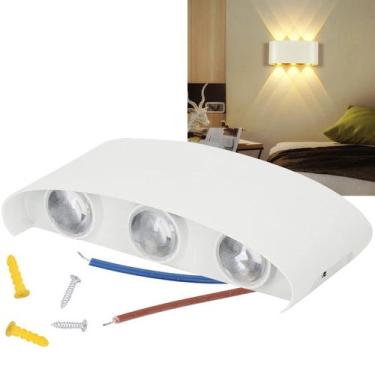 Imagem de Arandela Parede Meia Lua Luminaria 6w 6 Fachos Iluminaçao Casa Muro Pr