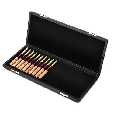 Imagem de Armazenamento de caixa de oboé, caixa de armazenamento de suporte de capa de couro PU de madeira (20Pcs)