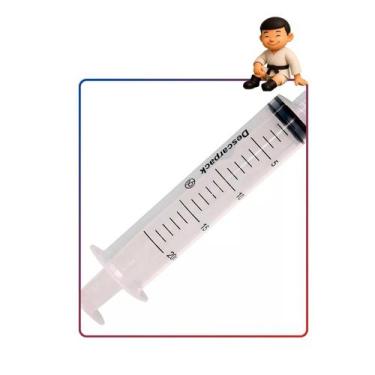 Imagem de Kit 15 unidades - seringa plástica descartável 20 ml sem agulha - LM
