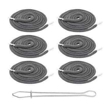 Imagem de Mandala Crafts Cordão de substituição cinza escuro para calças de moletom cintura - 15,2 cm de algodão redondo cordão com capuz e cordão de substituição e fio de cordão