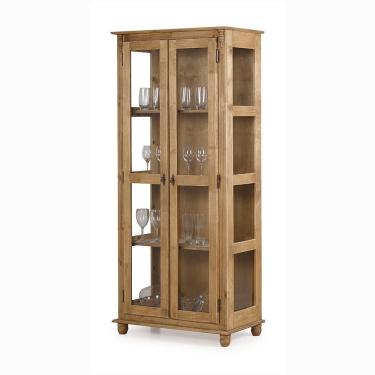 Imagem de Cristaleira Lateral Com 2 Portas de Vidro e 3 Prateleiras 301 Garapa Verniz