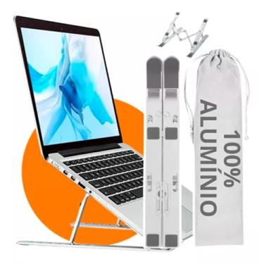 Imagem de Suporte para Notebook Ergonômico 100% Alumínio – Base Portátil Ajustável, Leve, Resistente e Antiderrapante