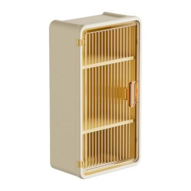 Imagem de Ioensy Porta-lenços com prateleira, organizador de papel higiênico com tampa, elegante e moderno porta-lenços para decoração de cozinha, Amarelo Claro Marrom