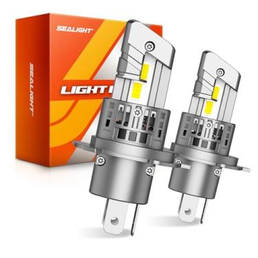 Imagem de SEALIGHT Lâmpadas de neblina H4 com luz branca 6500K, 30000LM super brilhante, lâmpadas de neblina de design 1:1, 3 minutos, plug-n-play, pacote com 4