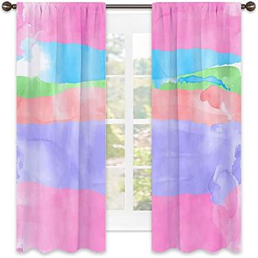 Imagem de Cortinas blackout tie dye para quarto de varão, cortinas blackout com absorção de som para decoração de sala de jantar/festa, L 132 x C 239 cm