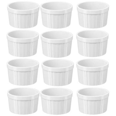 Imagem de 12 Ramekins Brancos 220ml Molheira Sobremesa Petiscos Uno Coza Restaurante Lanchonete