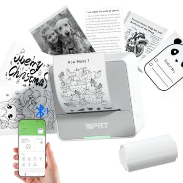 Imagem de iDPRT Impressora de adesivos – Mini impressoras térmicas portáteis Bluetooth com 1 rolo de papel, máquina de fazer adesivos sem tinta, impressão instantânea para anotações de estudo, fotos, faça você