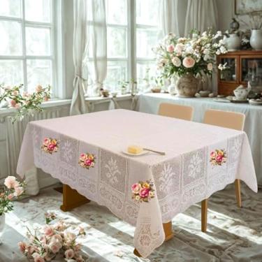 Imagem de Toalha de mesa renda 8 Lugares Retangular 2,70m x 1,60m Escolha sua Estampa!! (Flor 1)