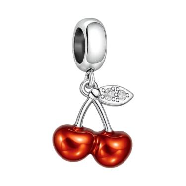 Imagem de BlingNuts Pingente de cereja para aniversário, neta e filha, compatível com pingentes Pandora