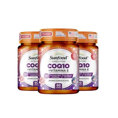Imagem de KIT 03 COQ10 + VITAMINA E 1200MG 60 SOFTGELS - SUNFOOD EVOLUTION