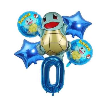 Imagem de Conjunto De Balões De Aniversário Pokémon Pikachu Squirtle Charmander 