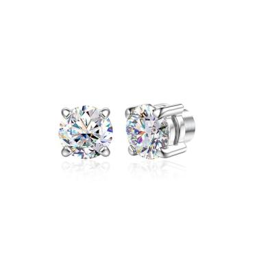 Imagem de GEMQUEEN Brincos magnéticos Moissanite para homens e mulheres: Aço inoxidável hipoalergênico banhado a ouro branco 18 quilates sem piercing brincos falsos brincos delicados Moissanite joia D cor VVS1