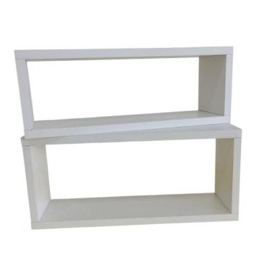 Imagem de Kit 2 Nicho Retangular 100% MDF Acabamento em PVC 40x15x12 Organizar L