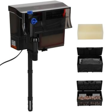 Imagem de Filtro de aquário montado na parede de 20-50 litros, sistema de filtragem multicamadas, filtro eficiente para pendurar na parede para água limpa e vida aquática saudável, ideal para aquários de água