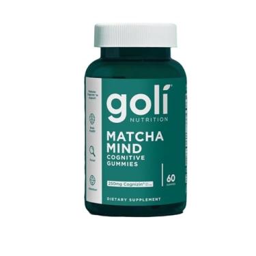 Imagem de Nutrition, Matcha Mind Cognitive, 60 Gomas Veganas, 250 mg de Citicolina, 100 mg de Chá Verde em Pó e 30 mg de Sódio por Dose, Sem Glúten, Sem Soja, Sem OGM, Sabor de Fruta