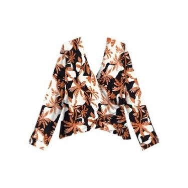 Imagem de Camisa Estampada De Mangas Longas Transpassada-Feminino