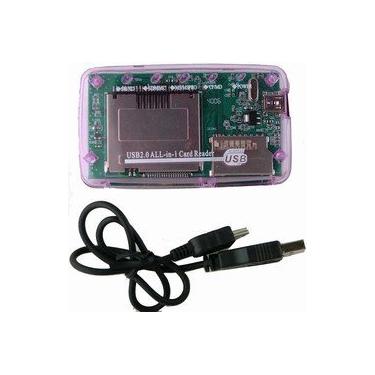 Imagem de [Pacote com 3] Leitor/Gravador de Cartão de Memória All-in-1 USB 2.0 Coleção eTECH – Suporta SD/SDHC (não suporta SDXC) / Compact Flash/XD/Memory Stick/Memory Stick Pro Duo/xD Picture Card - Roxo