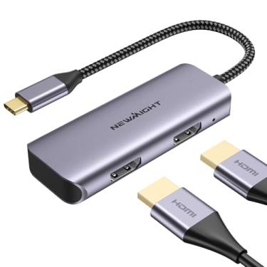 Imagem de Newmight Adaptador USB C para HDMI duplo, adaptador de monitor duplo compatível com 4K@60Hz e duplo 4K a 30Hz divisor HDMI de monitor duplo para MacBook, iPad, HP, Dell, iPhone 15/16 Series (MST Não