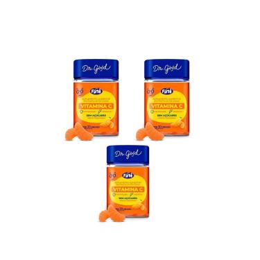 Imagem de Kit 3 Fini Vitamina C Sabor Tangerina 3x30 Gomas Dr Good-Unissex