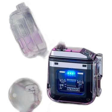 Imagem de Super Lanterna Isqueiro Plasma Transparente Usb
