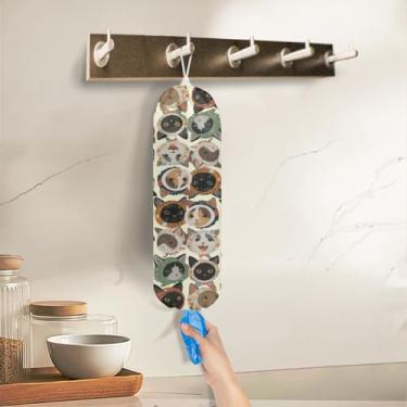 Imagem de Suporte de saco de plástico para gatos, suporte de sacola de compras, presentes para amantes de gatos, suportes de bolsa organizadora de plástico para mantimentos, organizador de sacos de lixo para