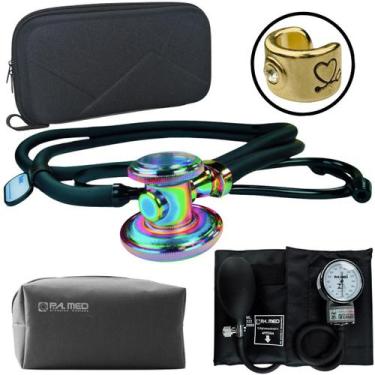 Imagem de Kit Esteto Black Aparelho Pressao Premium Esfigmomanometro Oferta, PRE