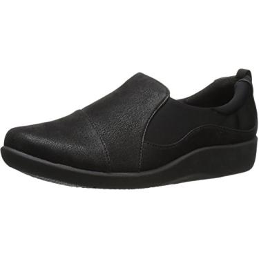 Imagem de Clarks Mocassim feminino Sillian Paz sem cadarço, Preto, 10 Wide