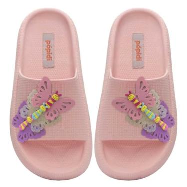 Imagem de Chinelo Slide Nuvem Feminino Borboletas Moda Infantil Sandália 12.121 (Pink, BR, Criança de 9 a 12 anos, Numérico, 34)