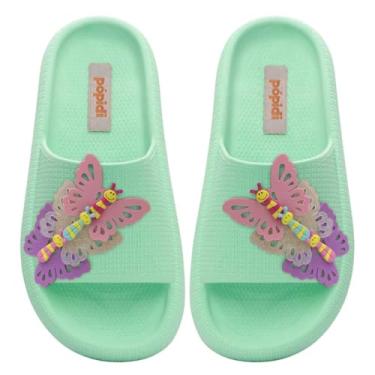 Imagem de Chinelo Slide Nuvem Feminino Borboletas Moda Infantil Sandália 12.121 (Verde, BR, Criança de 9 a 12 anos, Numérico, 36)