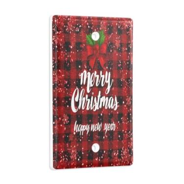 Imagem de Blueangle Placa de parede decoradora de capa em branco, tamanho padrão, capa de interruptor de feliz Natal de 1 gangue para quarto de escritório em casa, 4,53 x 2,76 polegadas (570)