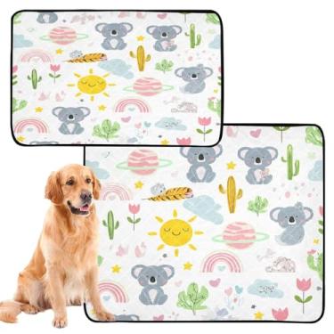 Imagem de CEBUGI Almofadas de xixi laváveis para cães, pacote com 2, almofadas impermeáveis para filhotes de cachorro, antiderrapante, à prova de vazamento, para cama de cercadinho, cama de coalas fofas