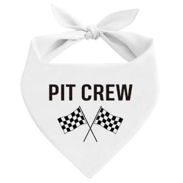 Imagem de Bandana para cães Pit Crew, bandana para cães, lenço de estimação para cães pequenos e médios, lenço branco, presente para amantes de cães, presente para dono de animais de estimação